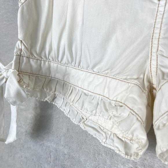 Guess Jeans White Ruffle Bow Bloomer Shorts Low Rise Y2K Coquette Waist 30 - Picture 3 of 13